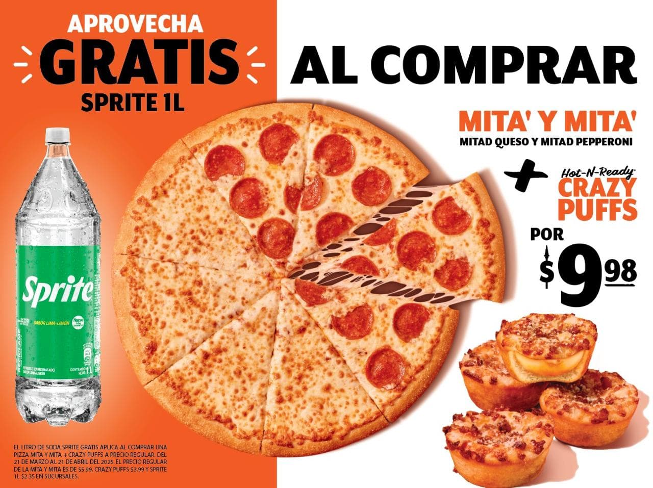 OfertaSPRITE 1LGRATIS al comprar MyM+CP